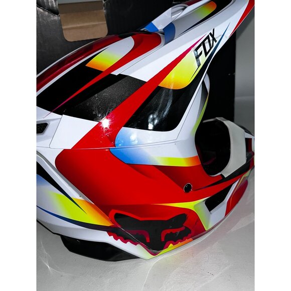 Fox Youth V1 Motocross Helmet Red White YM Box & Dust Bag Included Super Conditi - Picture 4 of 10